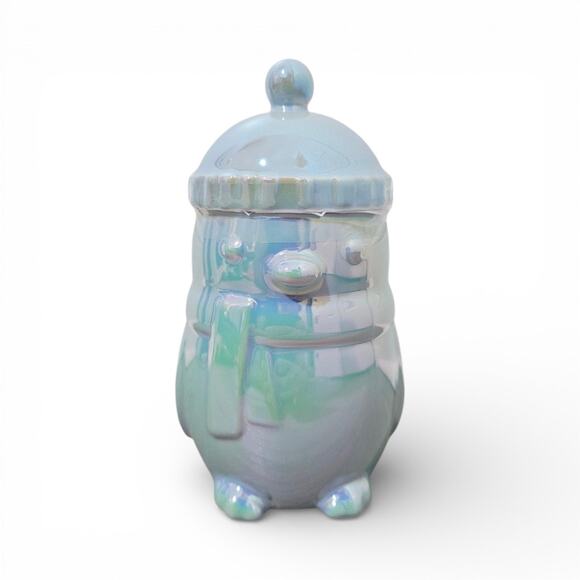 Starbucks Holiday 2025 Iridescent Ice-Blue Penguin Ceramic Mug w Beanie Lid 14oz - Picture 4 of 6